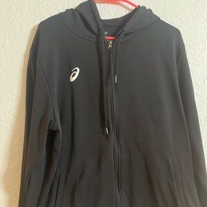 Asics Black Hoodie with White Logo Print